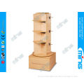 Clothing Stores 3 Steps Wooden Store Displays Slatwall Stand With Four Sided